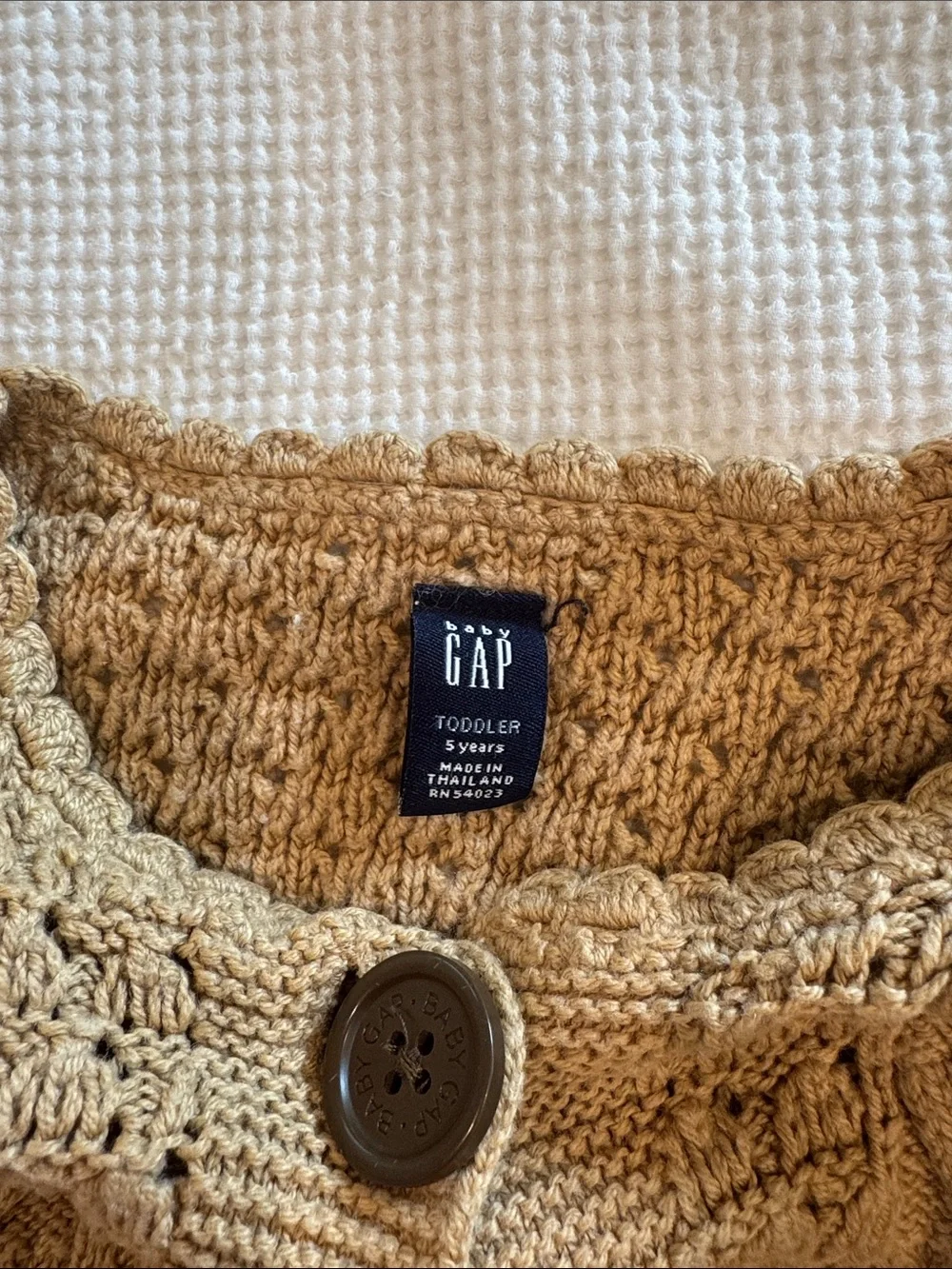 GAP Tan Knit Button-Up Sweater